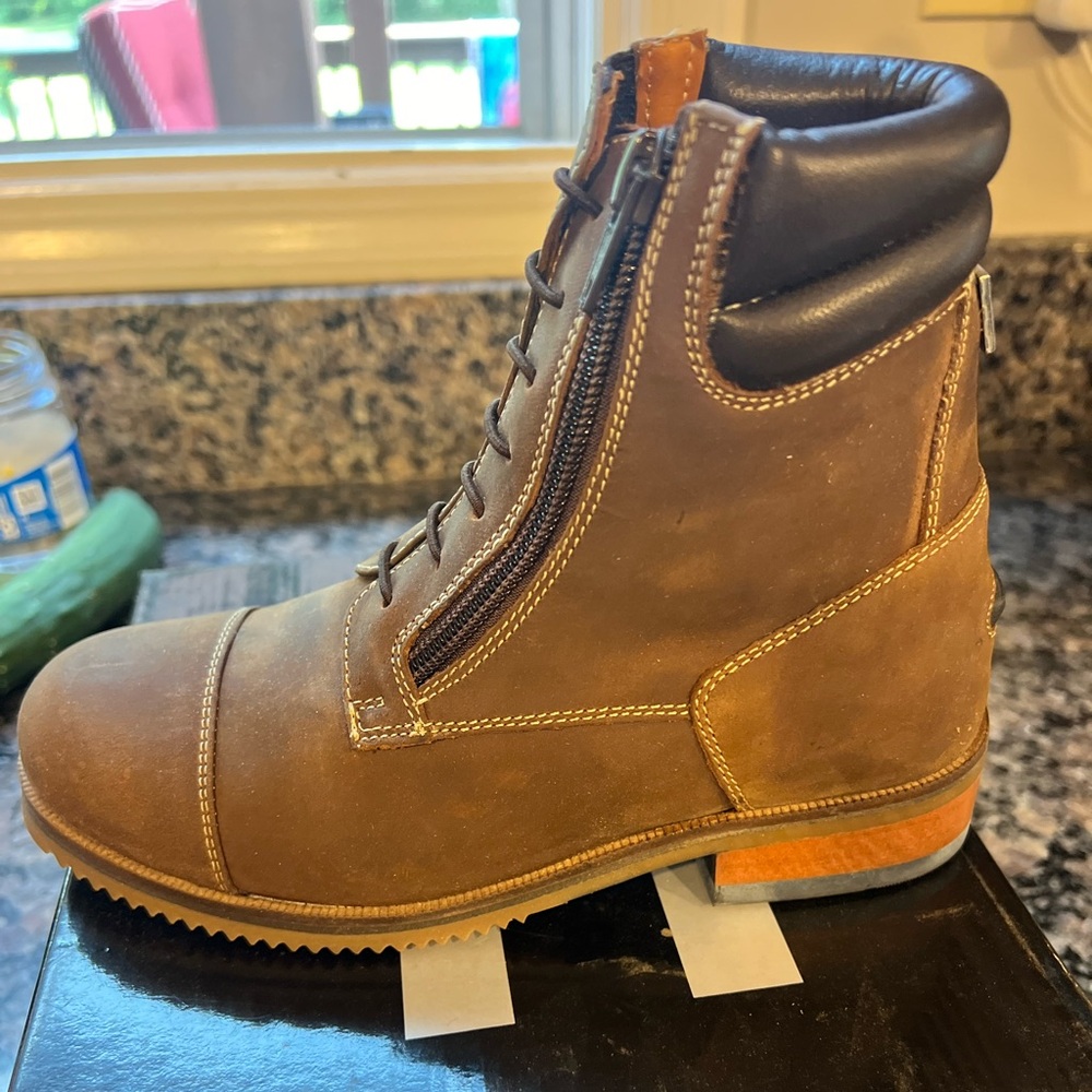 HORZE Blake Kids' Unisex Leather Front Zip Paddock Boots